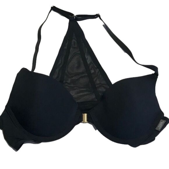 Vince Camuto Black Mesh Back Front Clasp 34B Bra - Picture 1 of 11